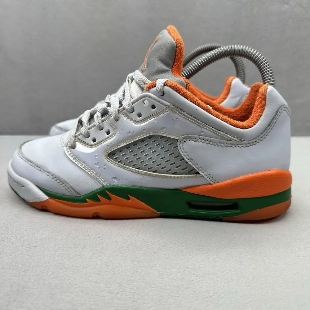 Size 4.5Y / Womens 6‎ Jordan 5 Retro Low Miami Hurricanes (GS) Brilliant Orange